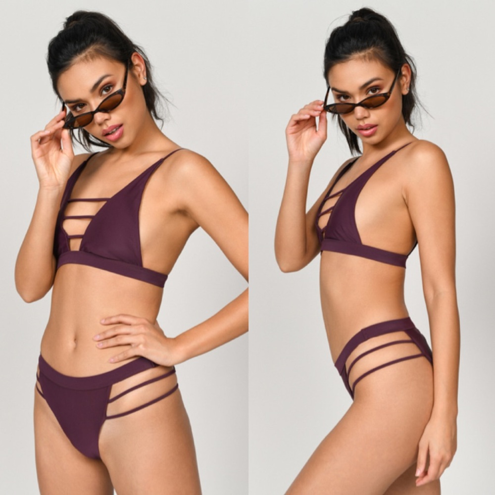 NWOT Dark Purple Cut Out Tobi Bikini